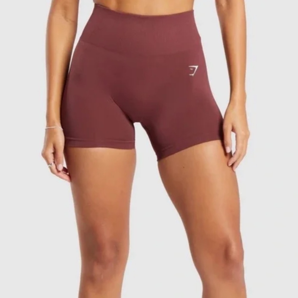 Gymshark Women’s Vital Spandex Shorts in Color Brick Red Marl in a size XS